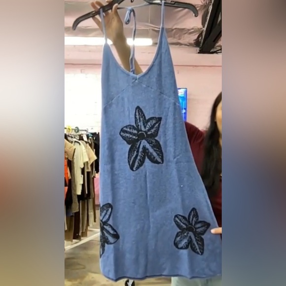 NWT Honor The Gift Floral Knit Halter Dress In Black Size Large NWT - Picture 5 of 13